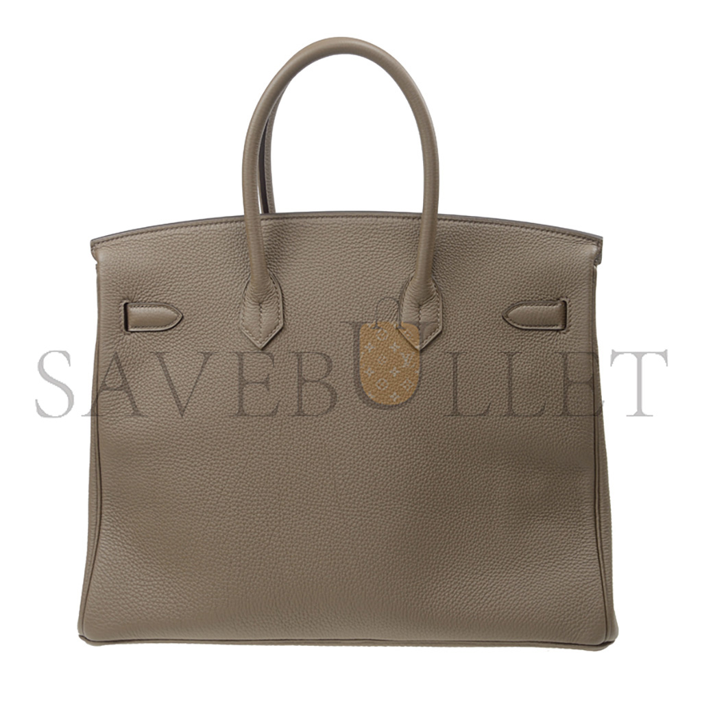 H**mes master birkin 35 togo leather trench coat grey and silver buttons bag bk3516tgss (35*28*18cm)