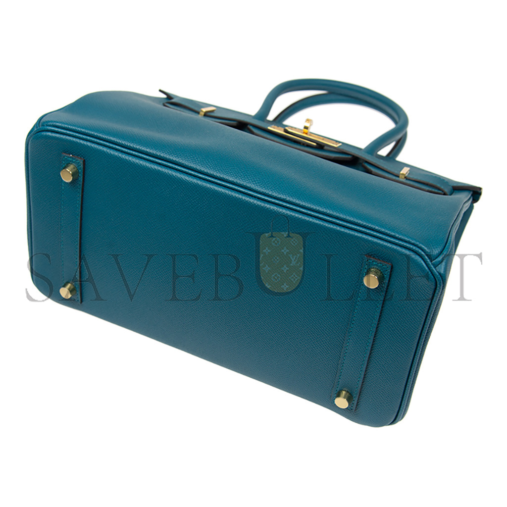 h**mes master birkin 30 togo leather N0*Hern blue gold buckle bag h028369ccp3 (30*23*15cm)
