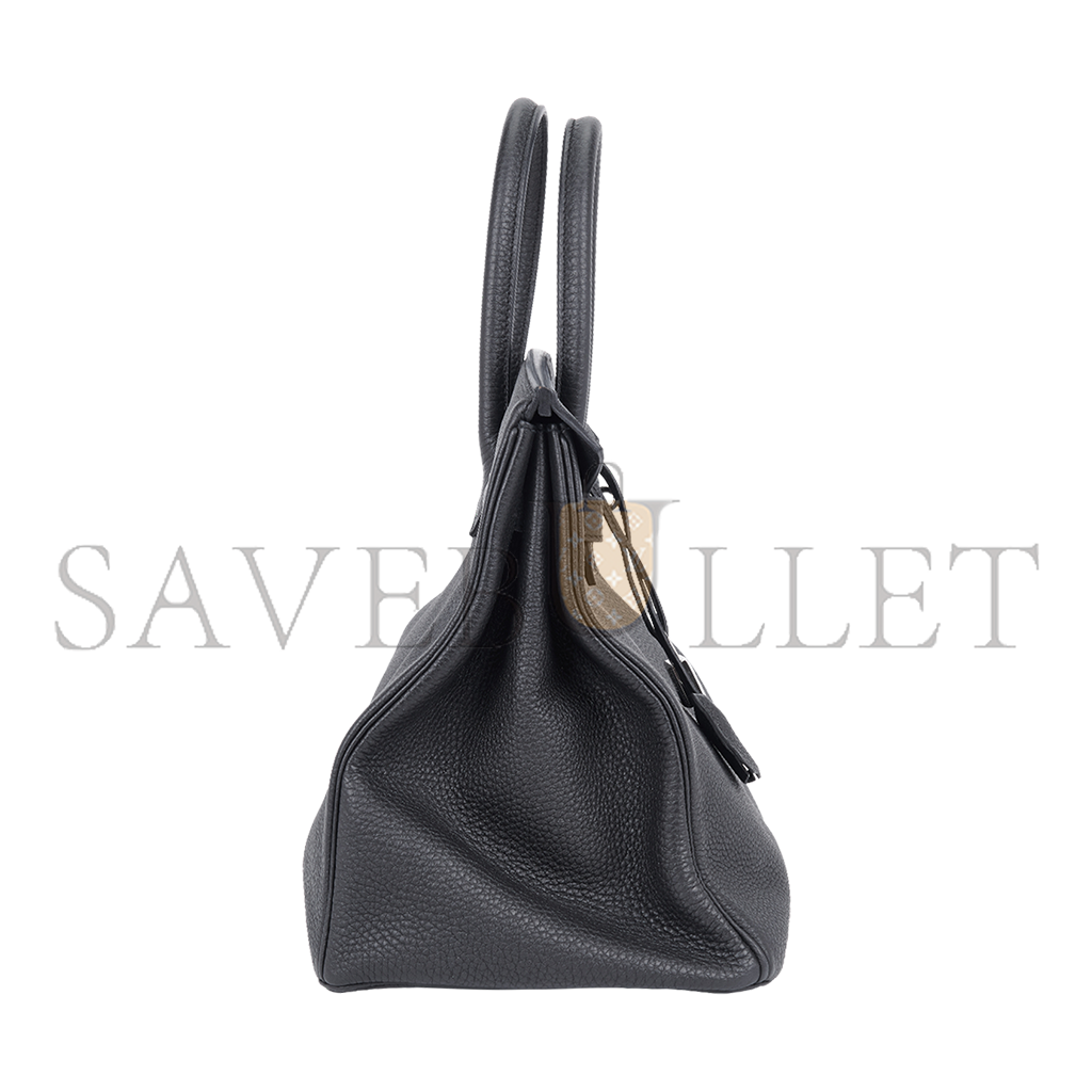 H**mes birkin 35 togo leather black silver buckle bag h028369ck89 (35*28*18cm)