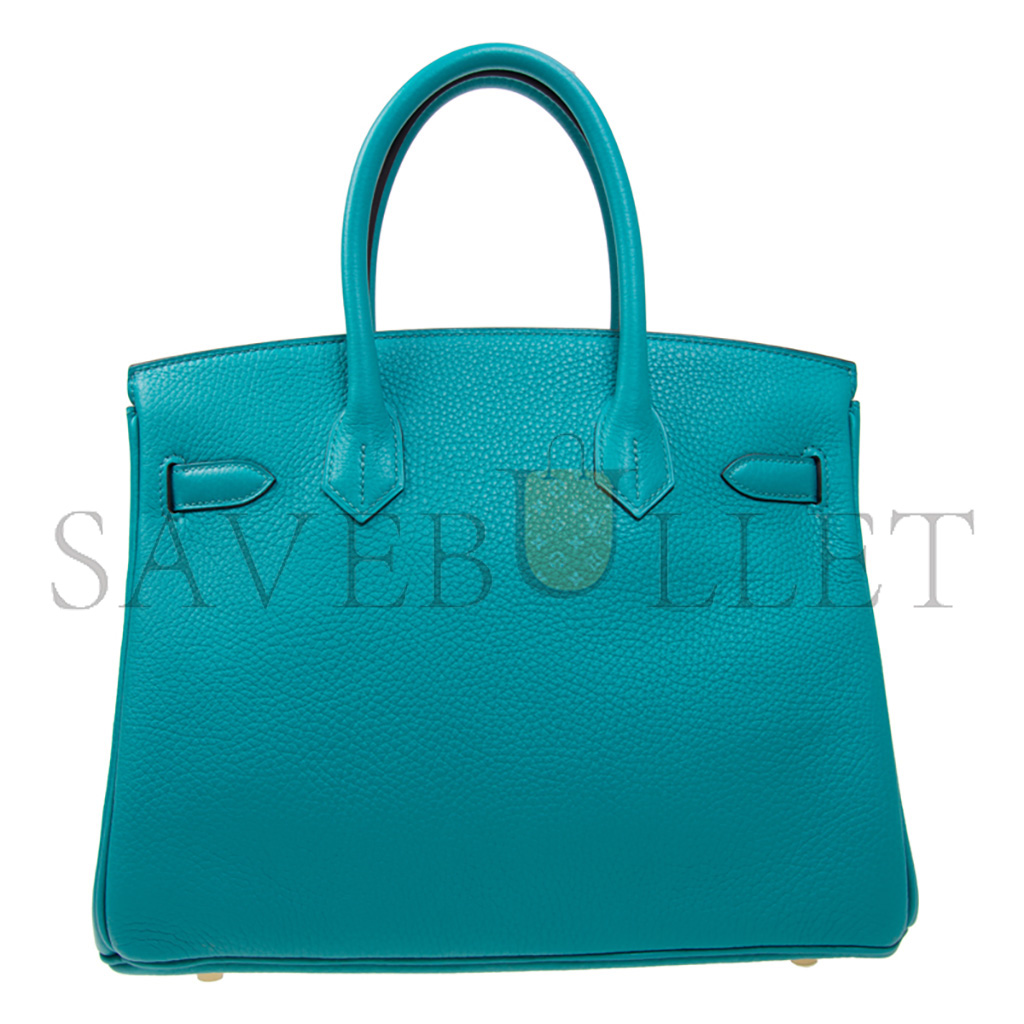 H**mes birkin 30 togo leather denim blue silver buckle h028369ck7v (30*23*15cm)