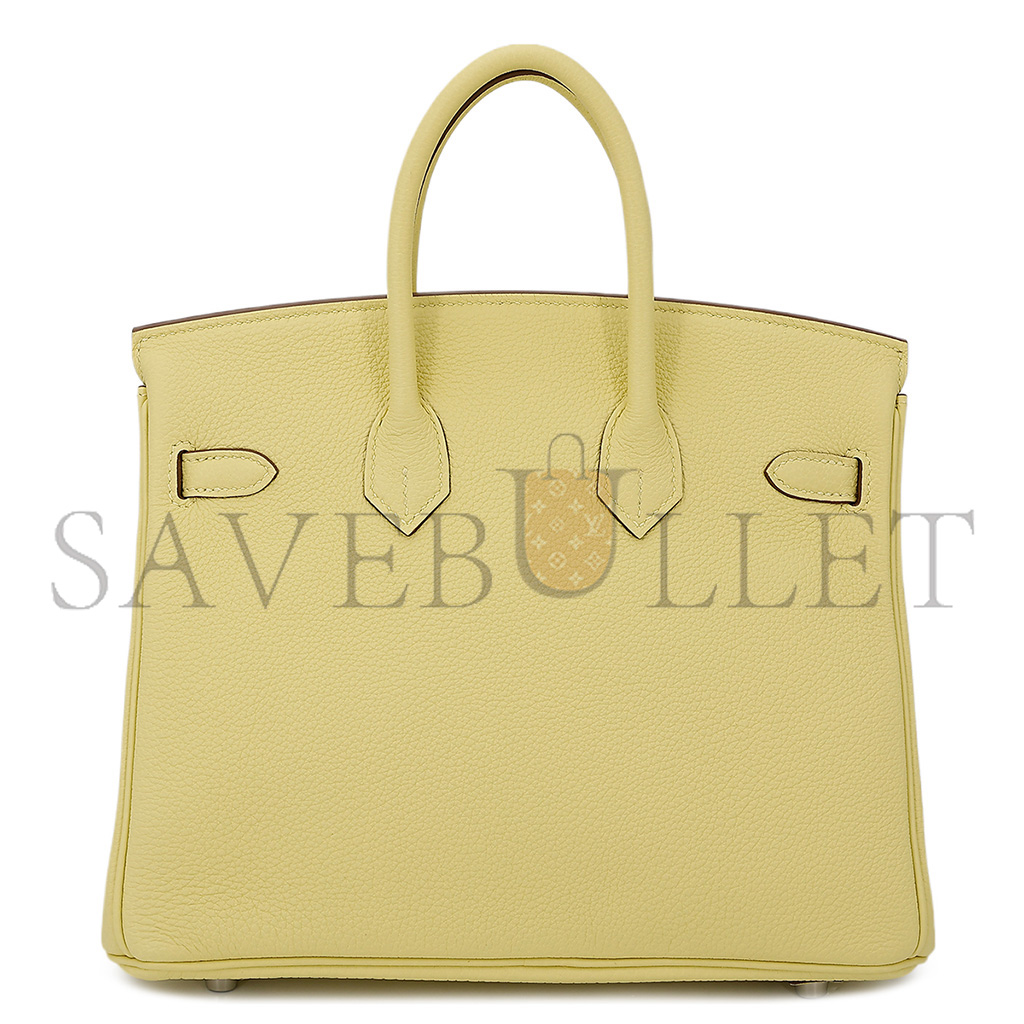 H**mes birkin 30 togo leather lemon yellow silver buckle bag 1271660027 (30*23*15cm)