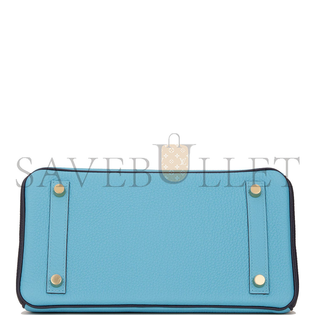H**mes master birkin 30 togo leather n0*hern blue and midnight blue rose gold buckle 2354843790 (30*23*15cm)