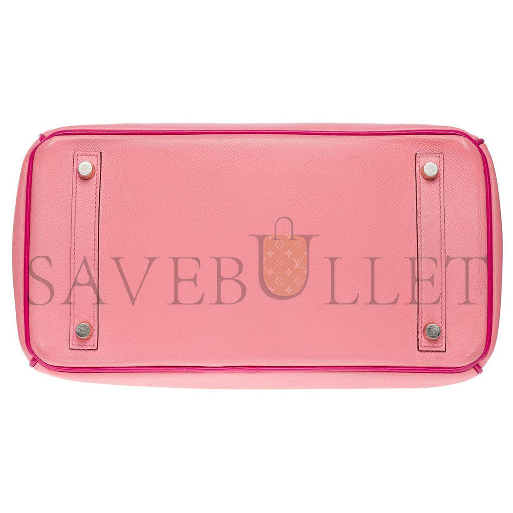 H**mes birkin 30 togo leather cherry pink and peach horseshoe engraved gold buckle handbag 101220 (30*23*15cm)