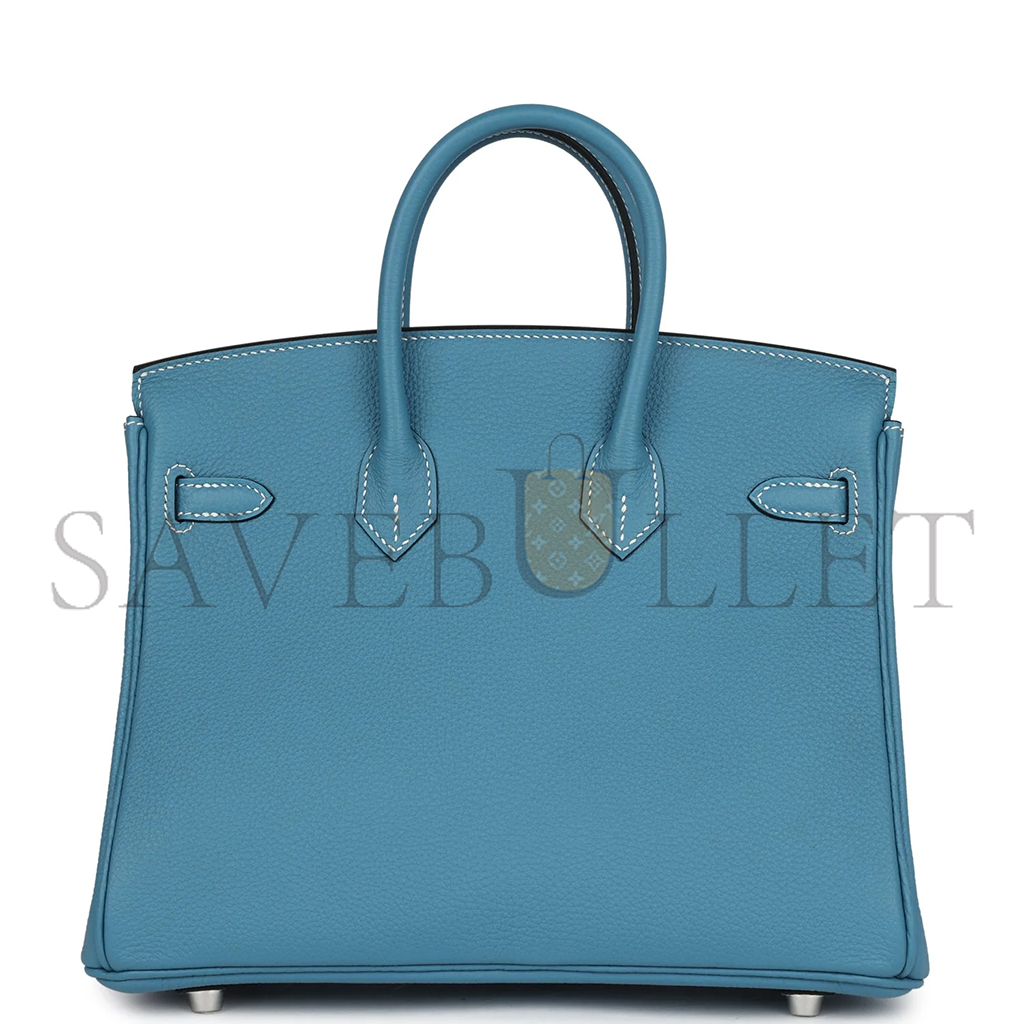 H**mes birkin 25 blue jean togo palladium hardware 265378 (25*20*13cm)