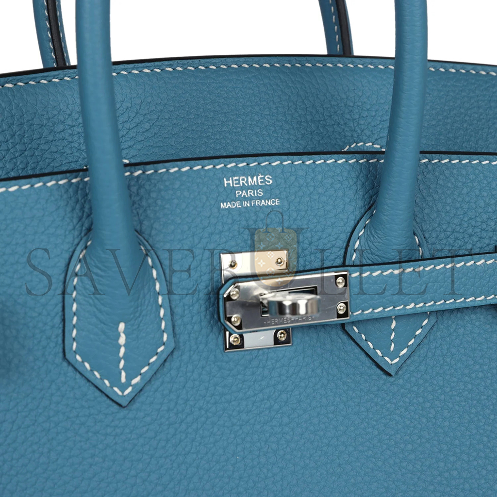 H**mes birkin 25 blue jean togo palladium hardware 265378 (25*20*13cm)