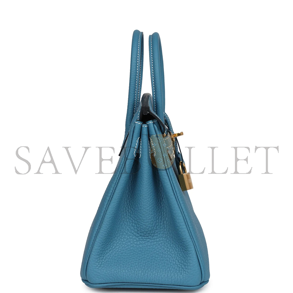 H**mes birkin 25 blue jean togo gold hardware 265379 (25*20*13cm)
