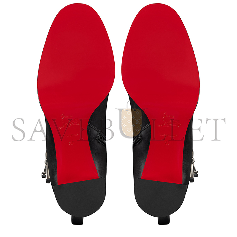 Ch**an louboutin booty lock 70 mm low boots-calf leather-black-women 1250114bk01