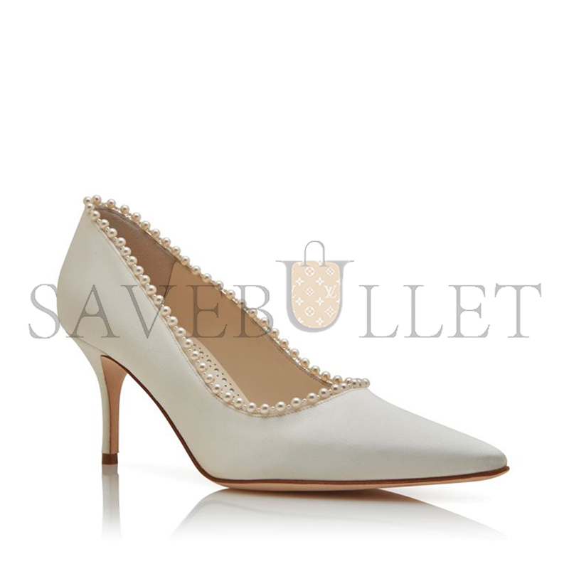 man010 B1ahn*k kifat light cream satin pearl detail pumps 125-2924-0001