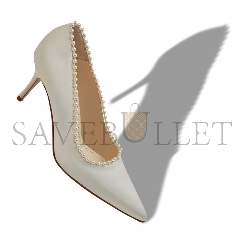 man010 B1ahn*k kifat light cream satin pearl detail pumps 125-2924-0001