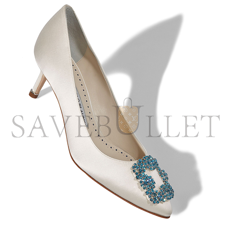 man010 B1ahn*k hangisi bride 50 white satin jewel buckle pumps 9xx-0001-0002