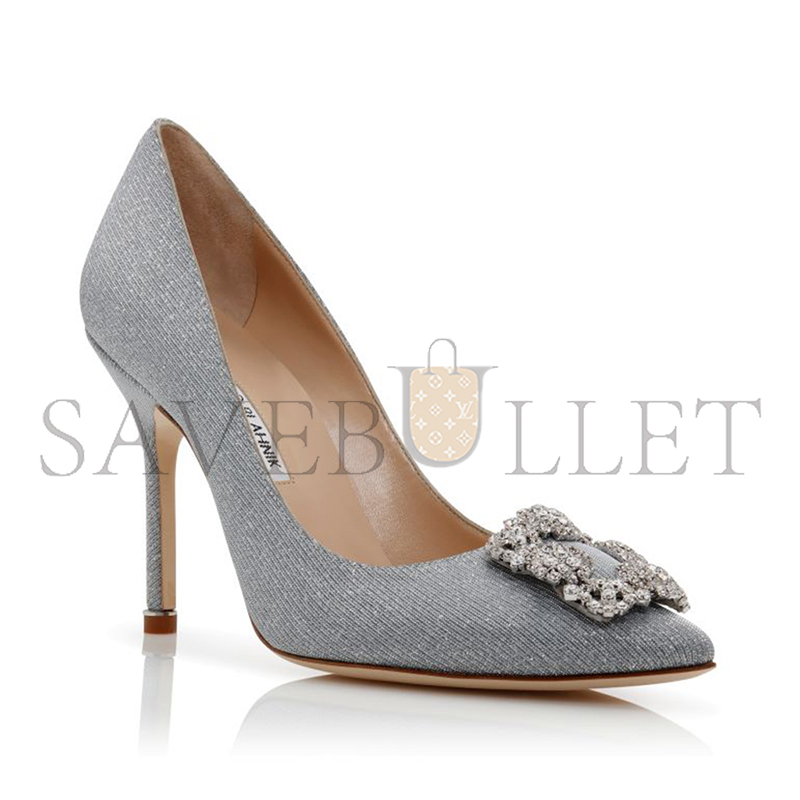 man010 B1ahn*k hangisi glitter silver glitter jewel buckle pumps 9xx-0600-0015