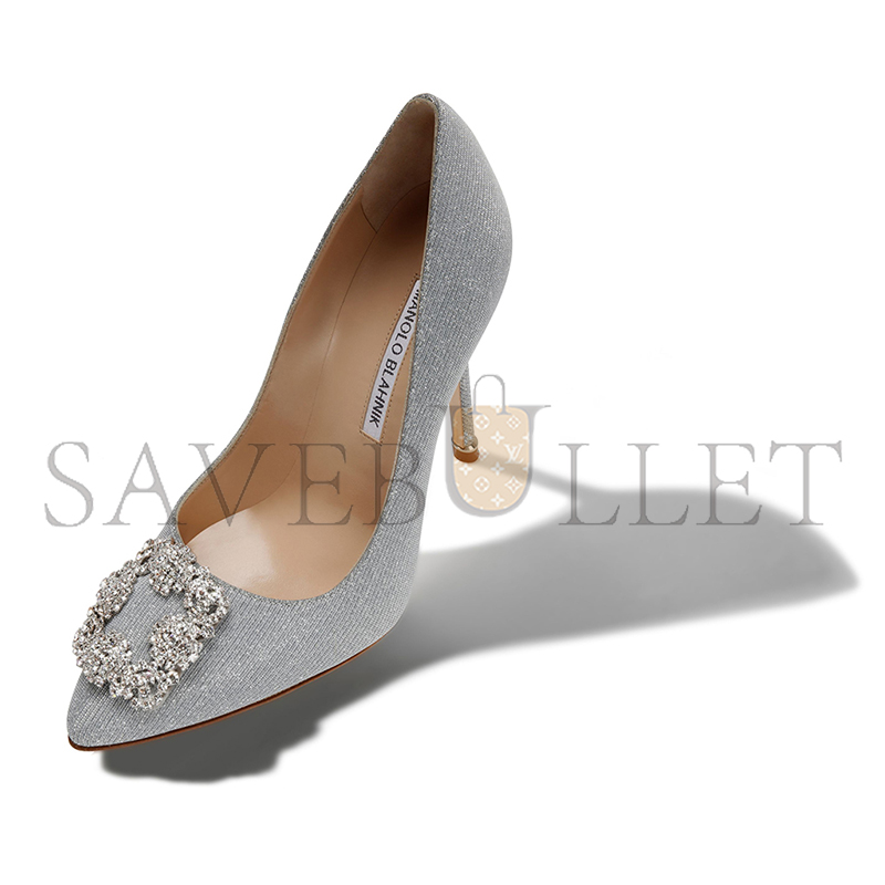 man010 B1ahn*k hangisi glitter silver glitter jewel buckle pumps 9xx-0600-0015