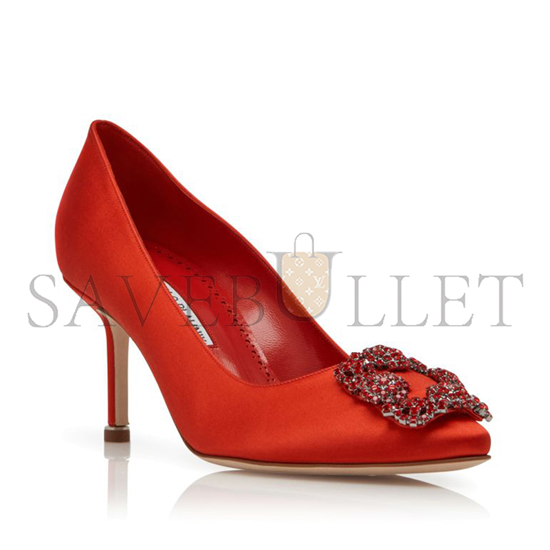 man010 B1ahn*k hangisi red 70 red satin jewel buckle pumps 422-1472-0001