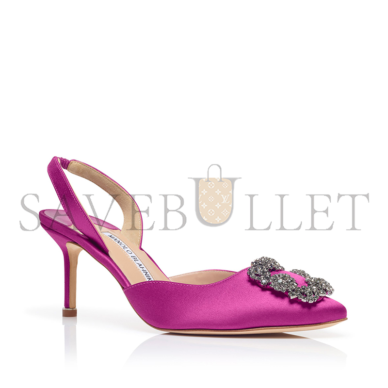 man010 B1ahn*k hangisli pink satin jewel buckle slingback pumps 419-0473-0001