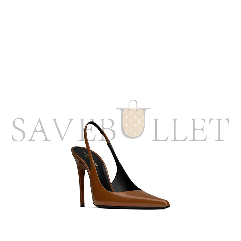 Y*L vendome slingback pumps in glazed leather 755208aaazy2211