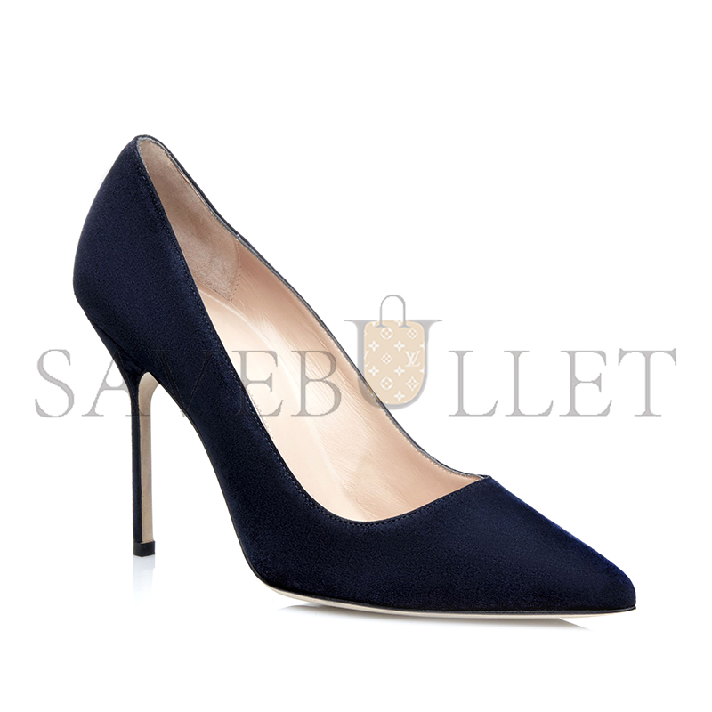 man010 B1ahn*k bb navy suede pointed toe pumps 9xx-0417-0019