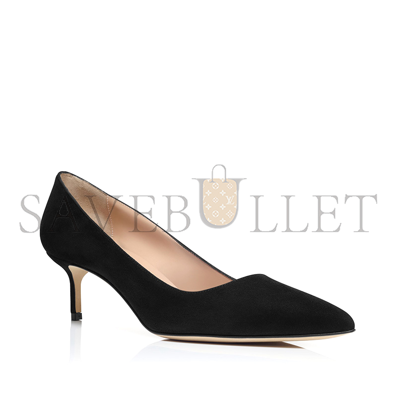 man010 B1ahn*k bb 50 black suede pointed toe pumps 9xx-0414-0015