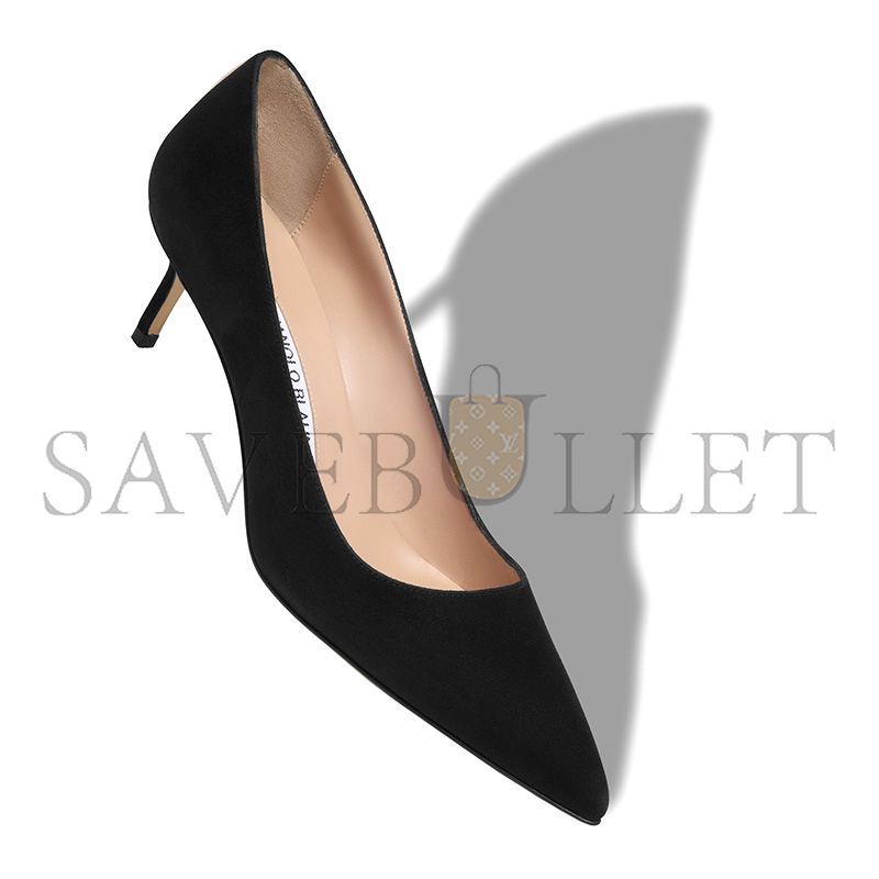 man010 B1ahn*k bb 50 black suede pointed toe pumps 9xx-0414-0015