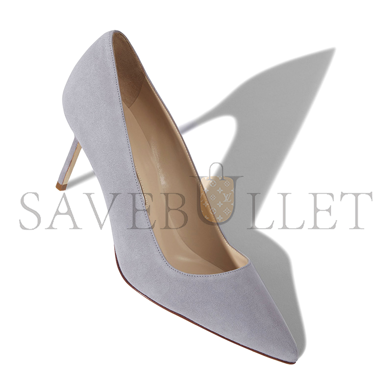 man010 B1ahn*k bb 70 light grey suede pointed toe pumps 9xx-0415-0018