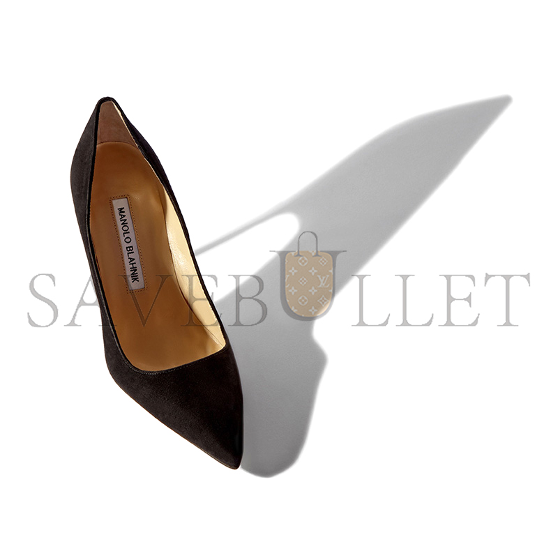man010 B1ahn*k bb black suede pointed toe pumps 9xx-0417-0016