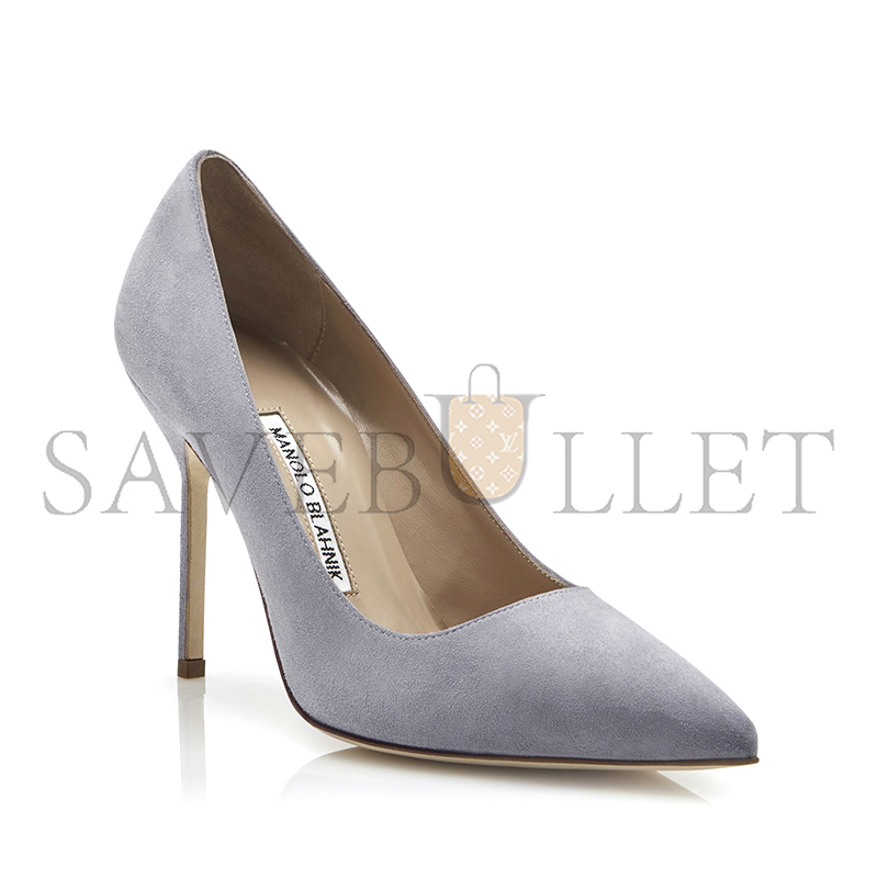 man010 B1ahn*k bb light grey suede pointed toe pumps 9xx-0417-0013