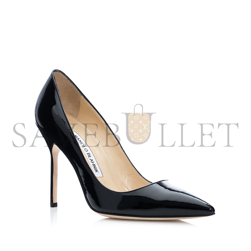 man010 B1ahn*k bb patent black patent pointed toe pumps 9xx-0537-0008