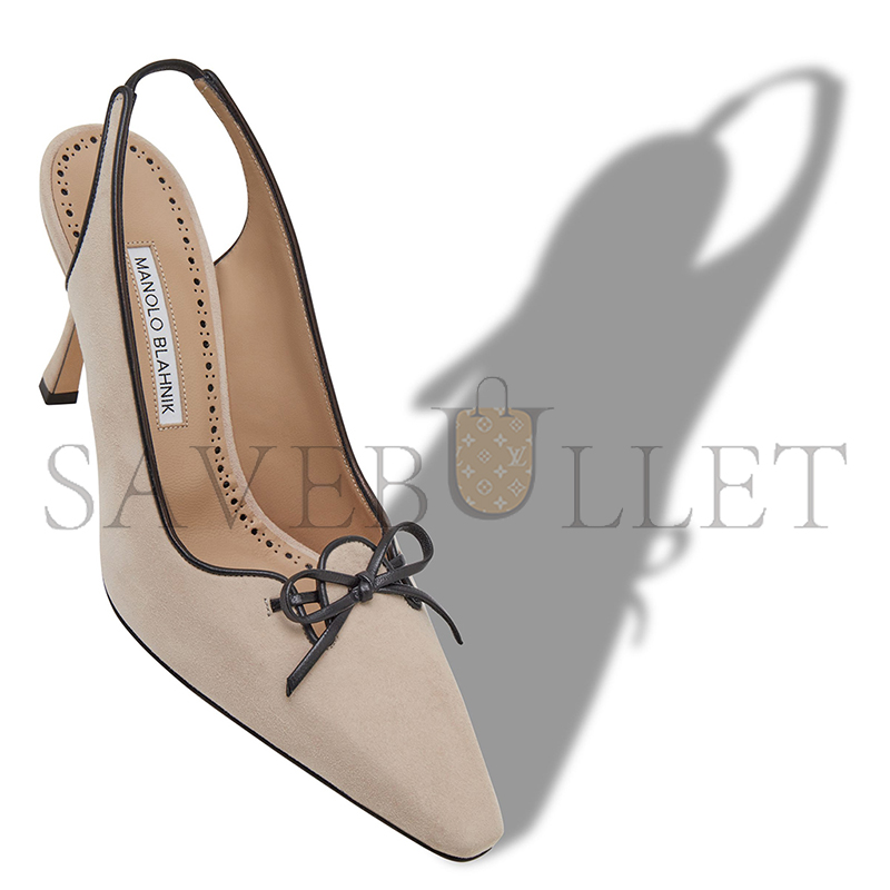 man010 B1ahn*k farid light beige suede slingback pumps 424-1903-0007