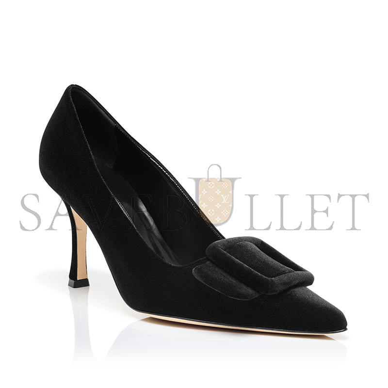 man010 B1ahn*k maysalepump 90 black velvet buckle detail pumps 324-2862-0006