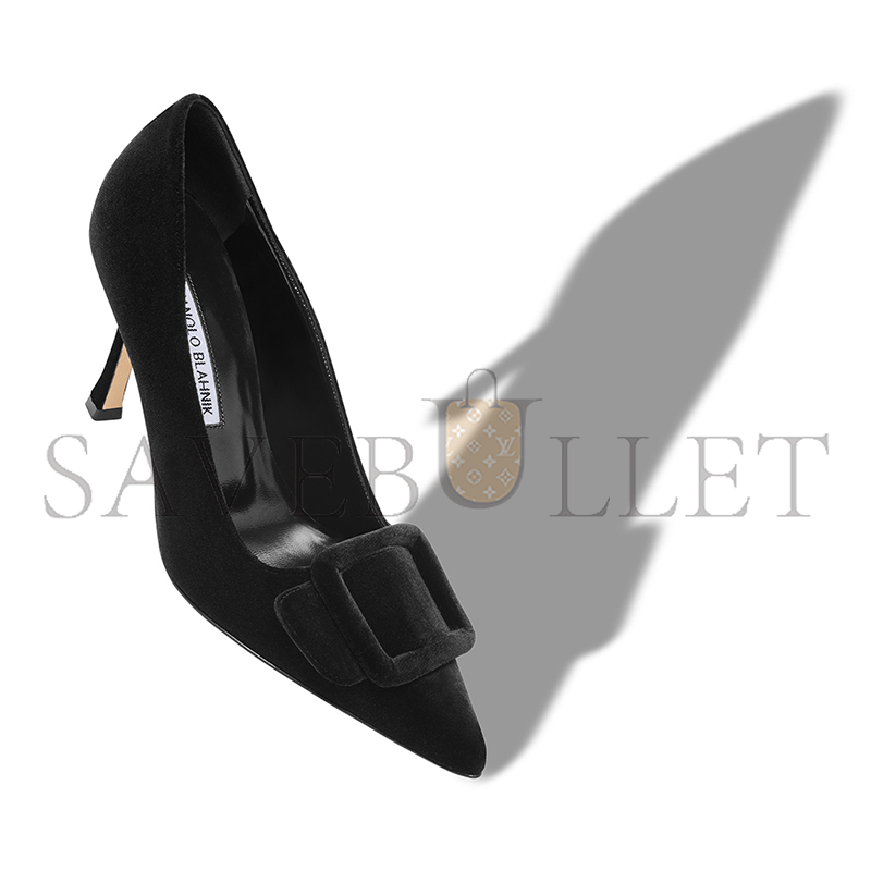 man010 B1ahn*k maysalepump 90 black velvet buckle detail pumps 324-2862-0006