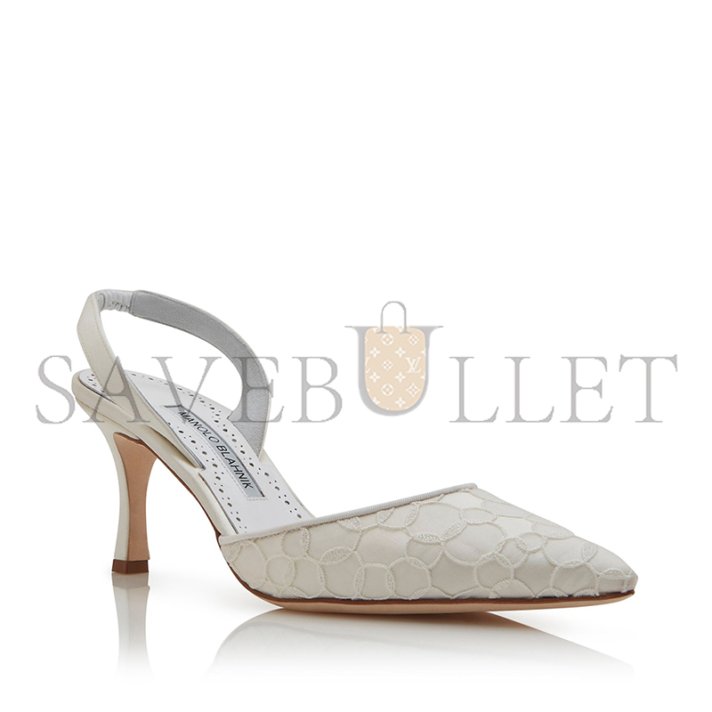 man010 B1ahn*k carolyne 70 cream satin slingback pumps 324-2844-0011