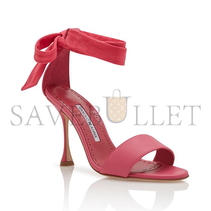 man010 B1ahn*k chastana pink nappa leather bow detail sandals 125-2827-0004