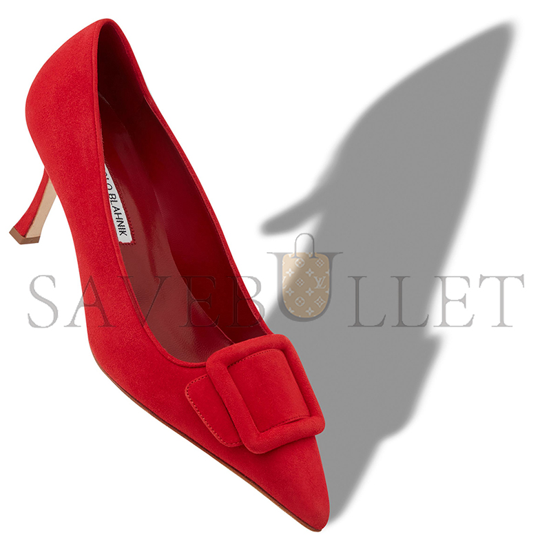 man010 B1ahn*k maysalepump 90 bright red suede buckle detail pumps 219-0174-0002