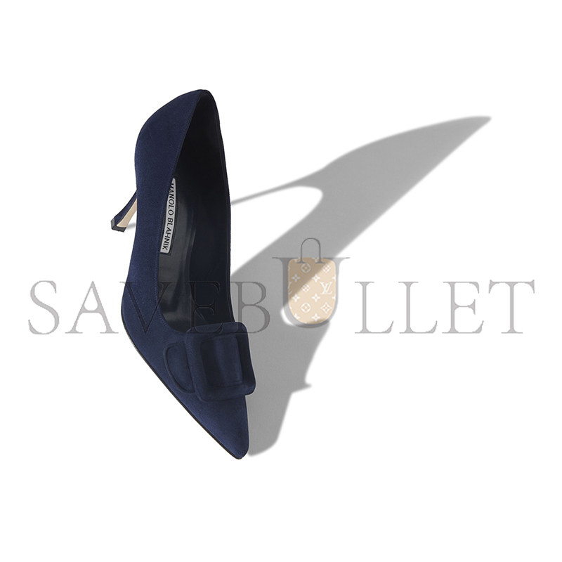 man010 B1ahn*k maysalepump 90 navy blue suede buckle detail pumps 219-0174-0010