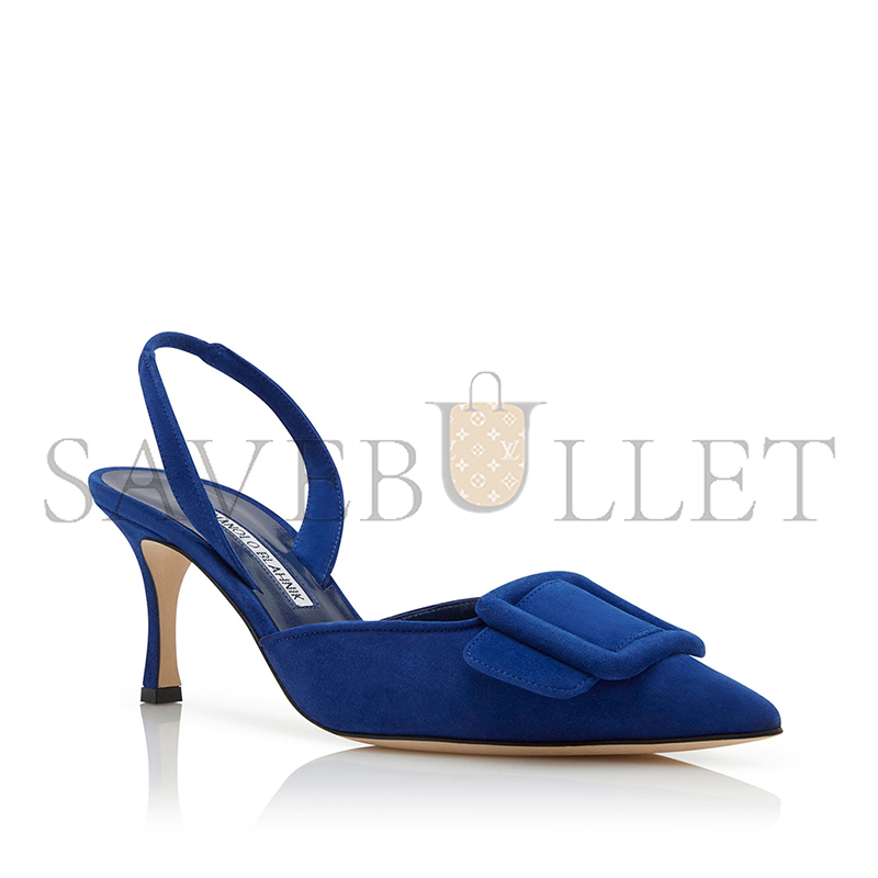 man010 B1ahn*k may*li blue suede buckle detail slingback pumps 219-0182-0035