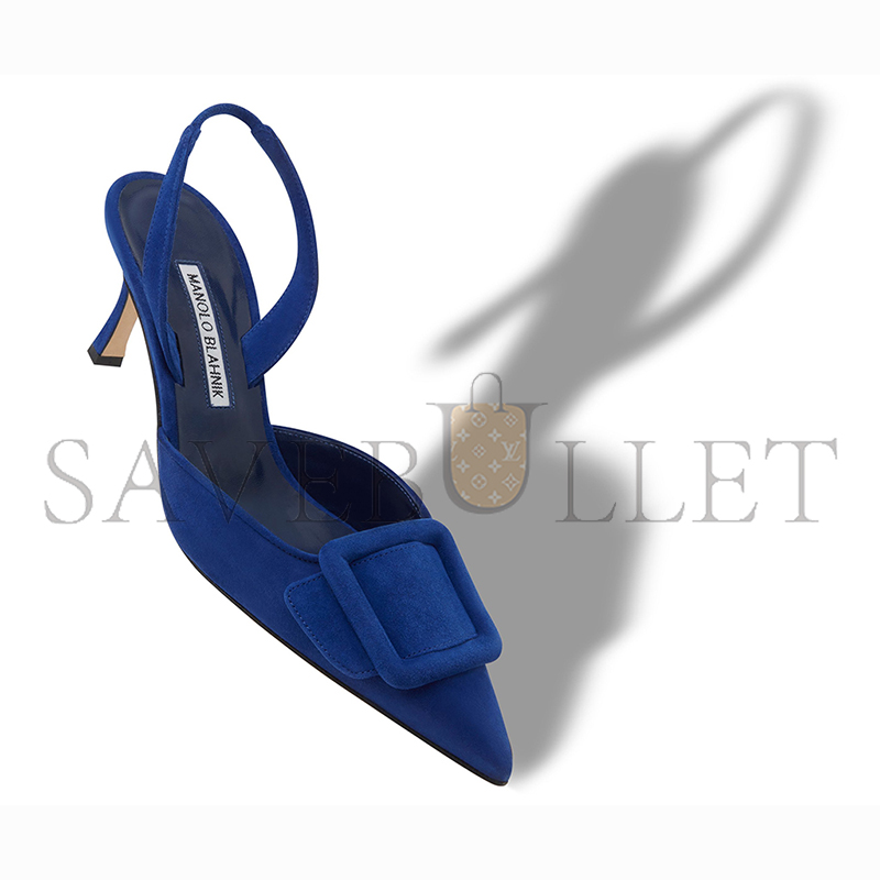 man010 B1ahn*k may*li blue suede buckle detail slingback pumps 219-0182-0035
