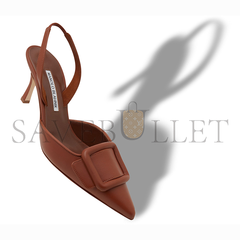 man010 B1ahn*k may*li brown nappa leather slingback pumps 219-0254-0033