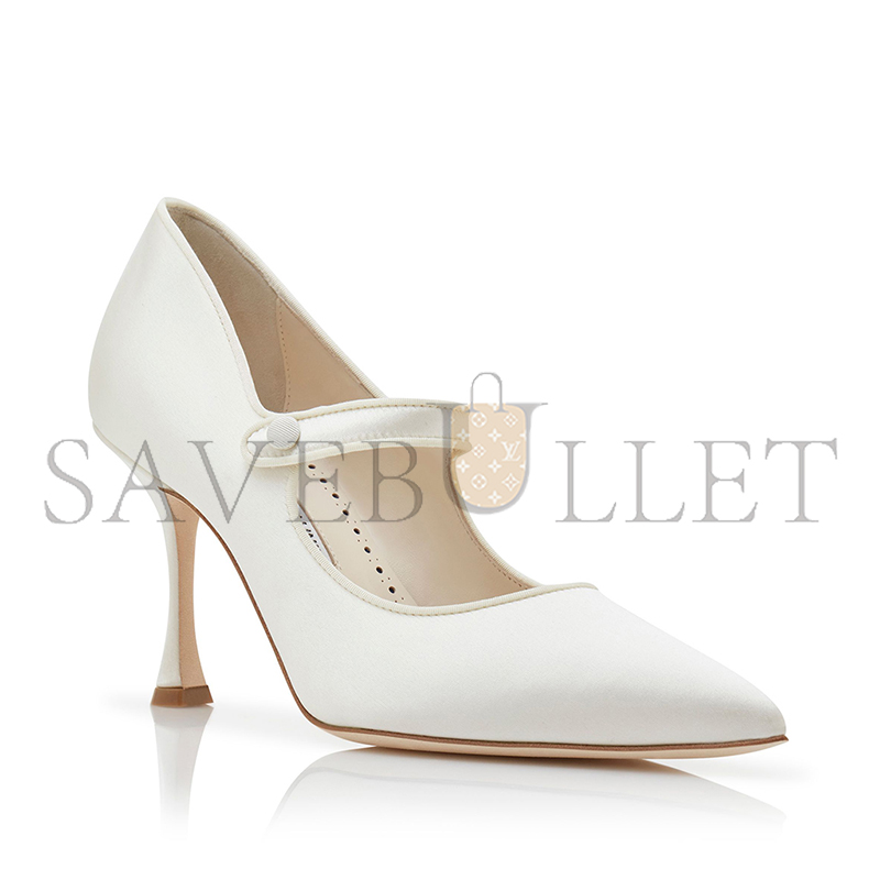 man010 B1ahn*k camparinew bridal cream satin pointed toe pumps 124-2566-0002