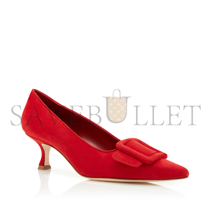 man010 B1ahn*k maysalepump 50 red suede buckle detail pumps 219-0173-0001