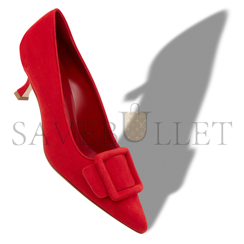 man010 B1ahn*k maysalepump 50 red suede buckle detail pumps 219-0173-0001