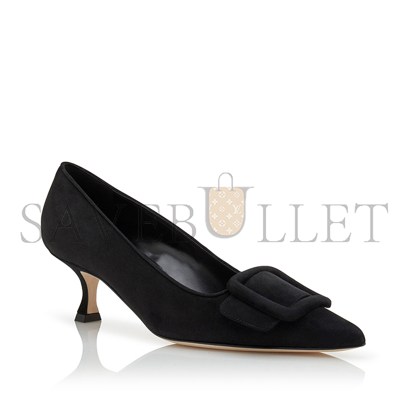 man010 B1ahn*k maysalepump 50 black suede buckle detail pumps 219-0173-0003