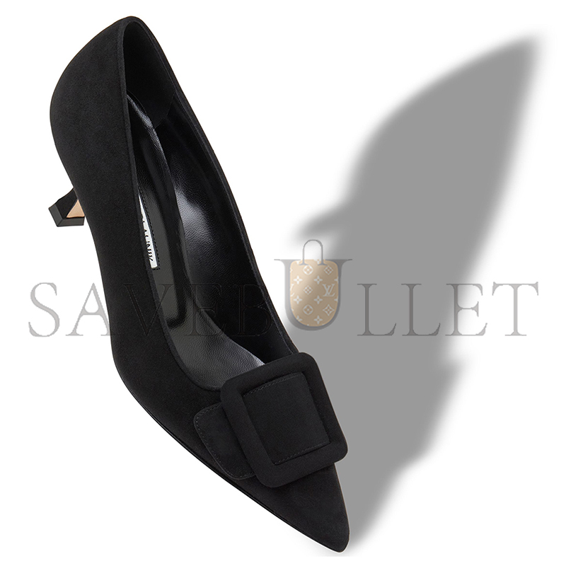 man010 B1ahn*k maysalepump 50 black suede buckle detail pumps 219-0173-0003