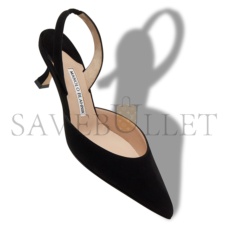 man010 B1ahn*k carolyne black suede slingback pumps 9xx-0401-0016