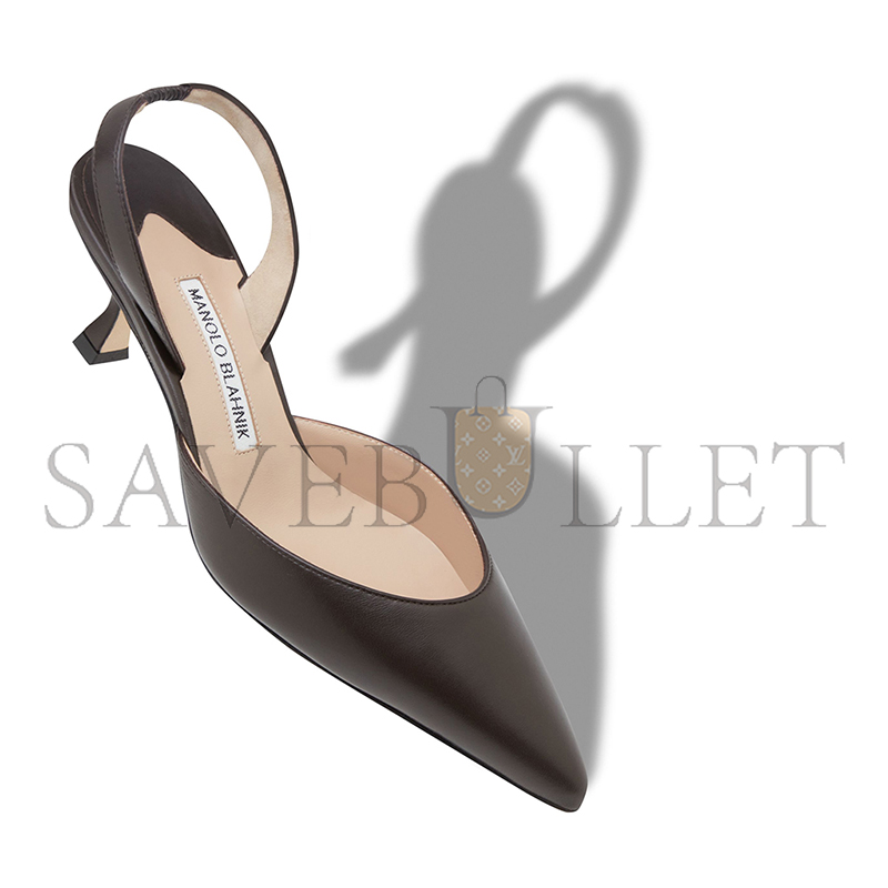 man010 B1ahn*k carolyne brown nappa leather slingback pumps 9xx-0478-0022