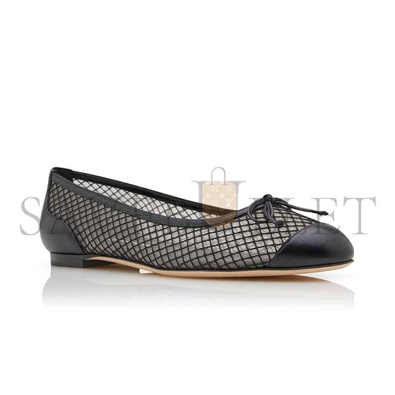 man010 B1ahn*k capbalme black nappa leather ballerina flats 424-1986-0001