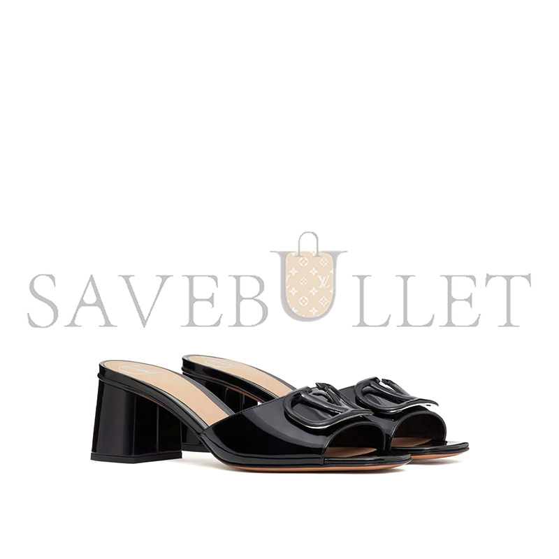 Va1e*ntin0 vlogo signature patent leather slide sandal 60mm 6w2s0ha6tmk_0no