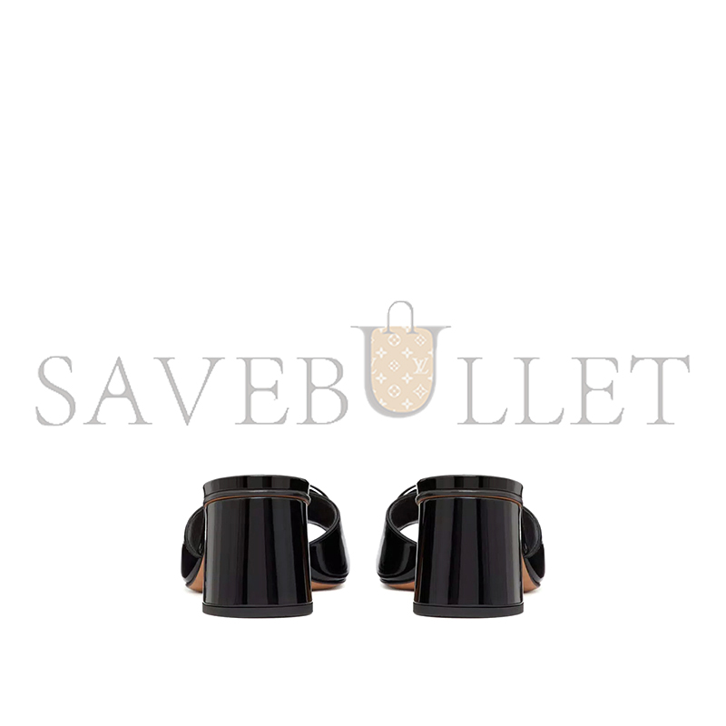 Va1e*ntin0 vlogo signature patent leather slide sandal 60mm 6w2s0ha6tmk_0no