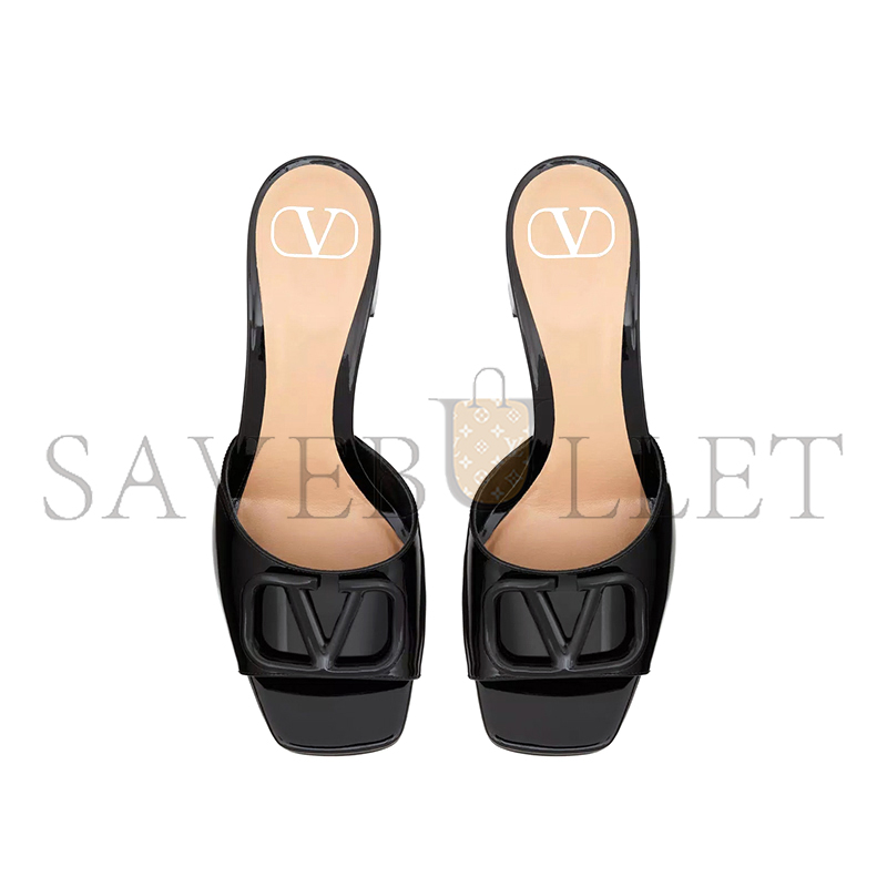 Va1e*ntin0 vlogo signature patent leather slide sandal 60mm 6w2s0ha6tmk_0no