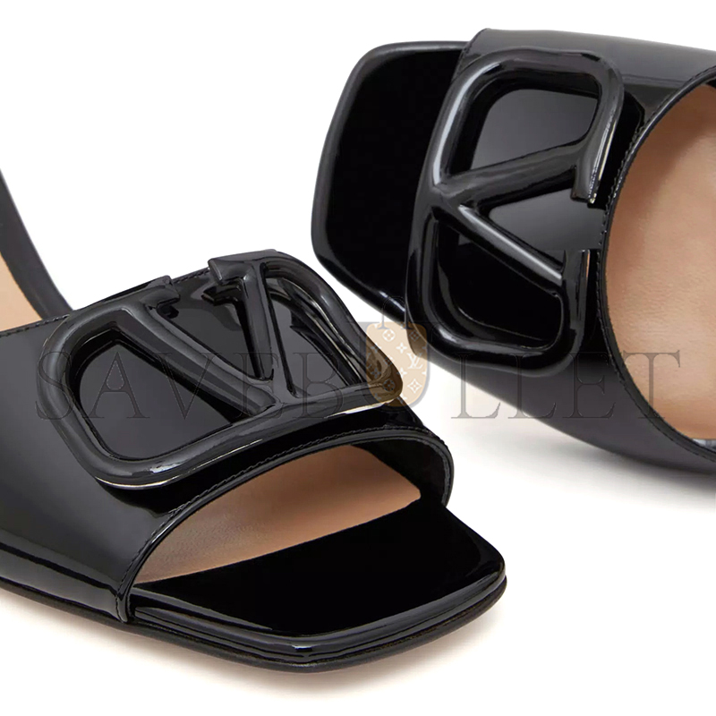 Va1e*ntin0 vlogo signature patent leather slide sandal 60mm 6w2s0ha6tmk_0no