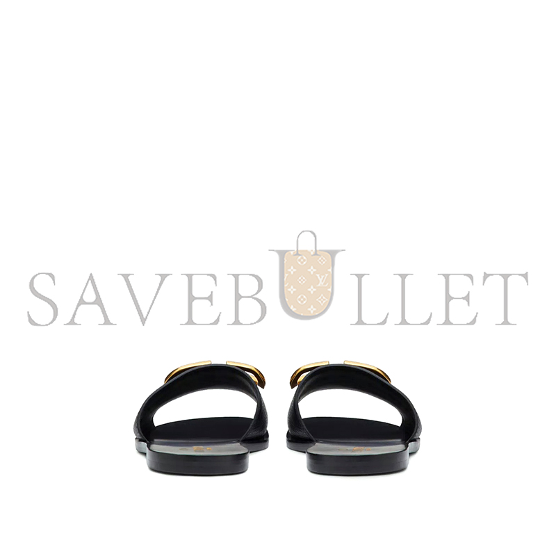 Va1e*ntin0 vlogo signature slide sandal in grainy cowhide with accessory 5w2s0m21hws_0no