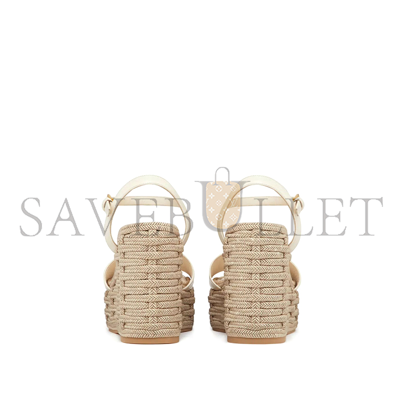 Va1e*ntin0 vlogo calfskin cut-out wedge sandal 110mm 4w2s0ij6sgb_b24